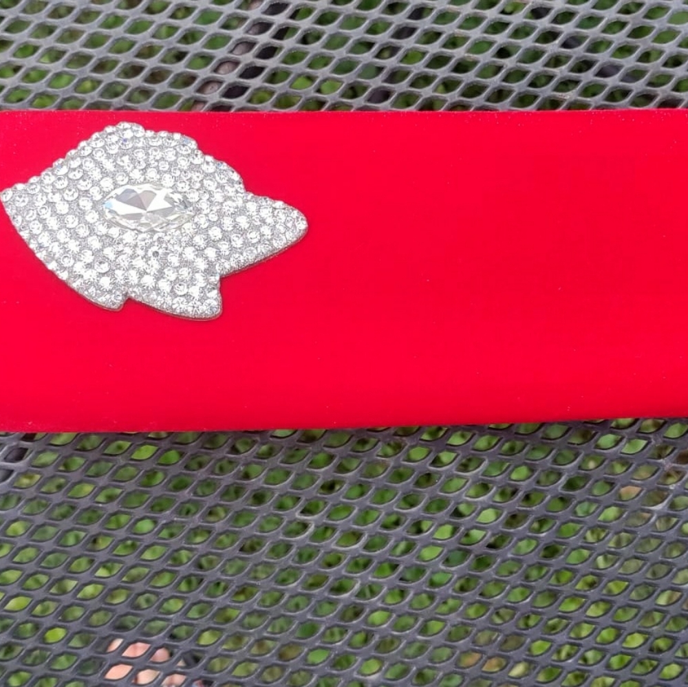 Red Soft Velvet Clutch - Picture 1 of 3